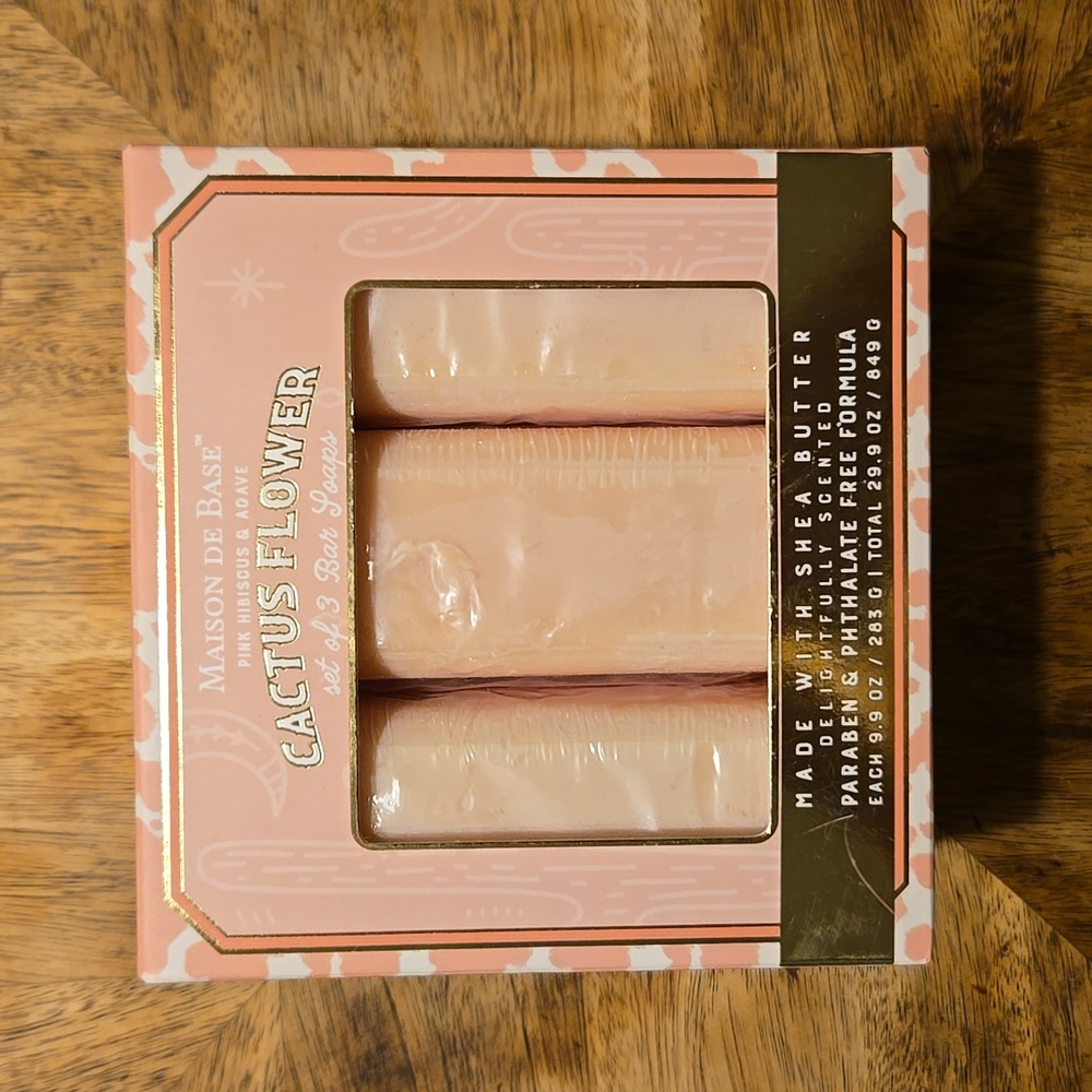 Maison de Base Pink Hibiscus & Agave Bar Soap Trio